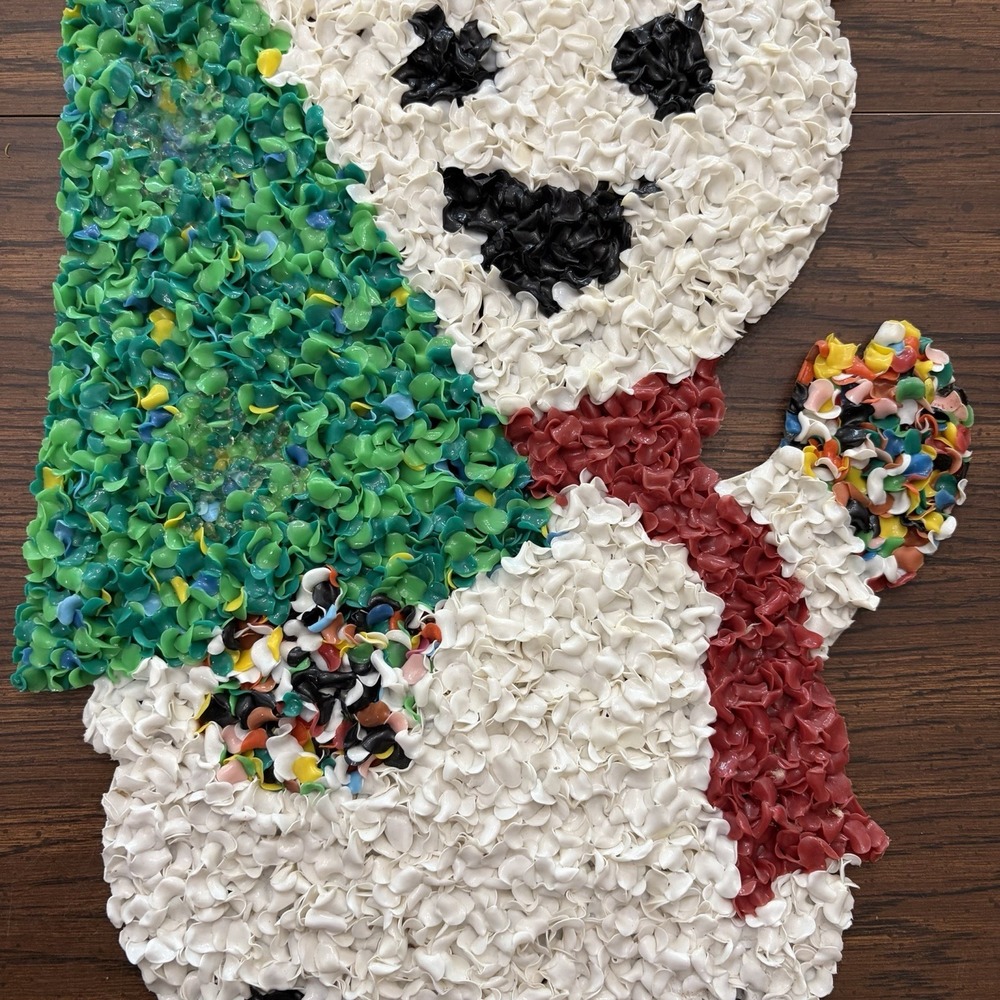 Vintage Melted Popcorn Plastic Popcorn Christmas Snowman Wall Decor - Picture 5 of 14